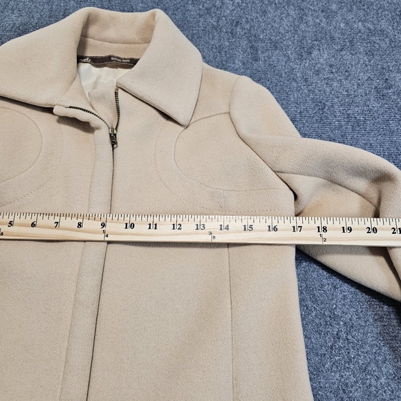 VTG HERMES Authentic WOMEN'S Tan Long Chester Coat 100% Wool Size XS Full Zip - Picture 12 of 16